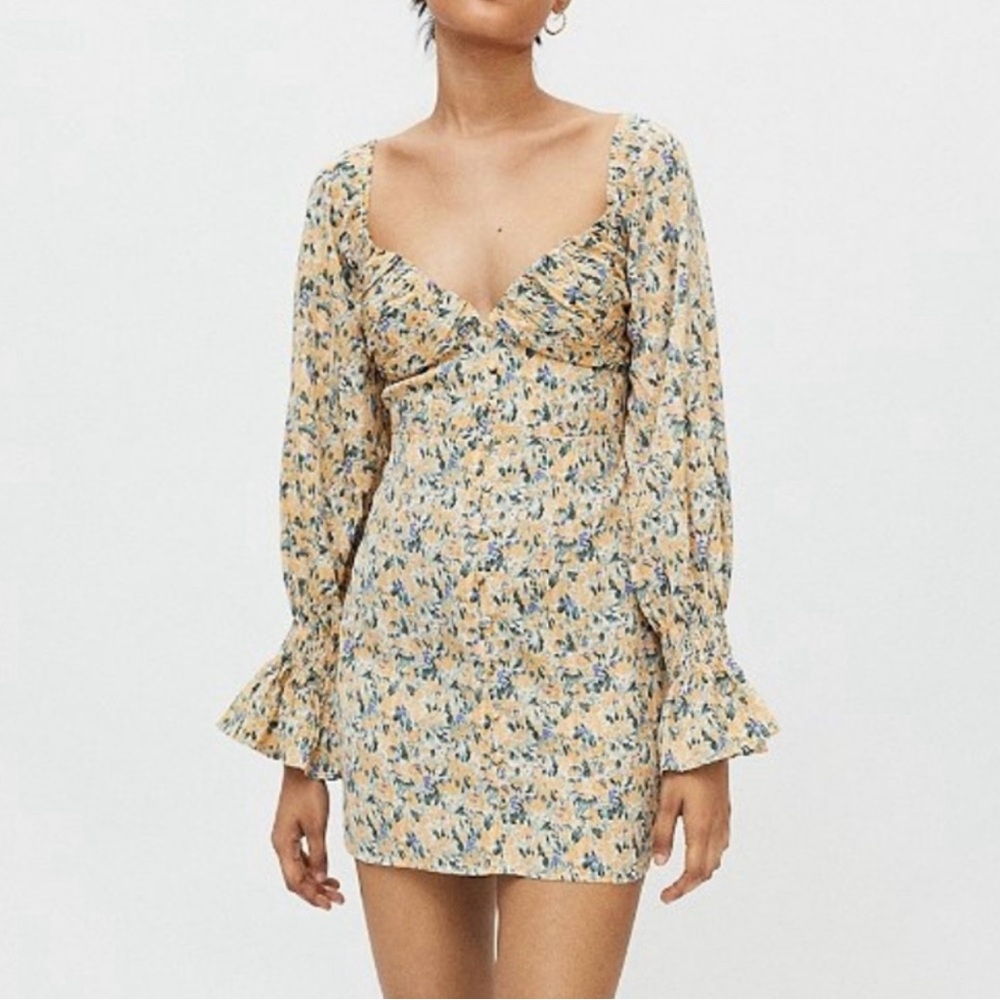 Kiss The Sky Floral Bardot Mini Dress Size S